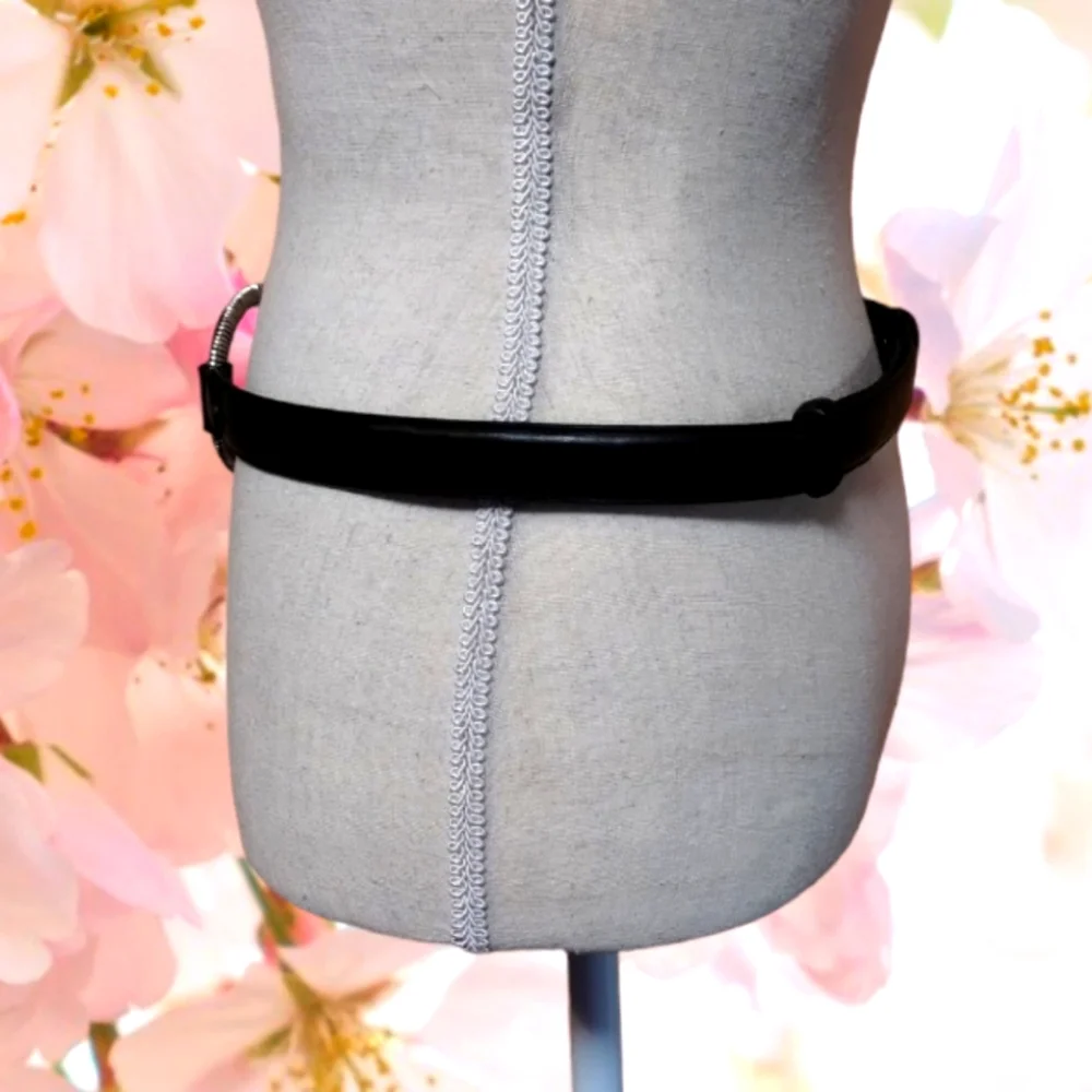 Adjustable Black & Silver Loop Hook Belt Size M/L